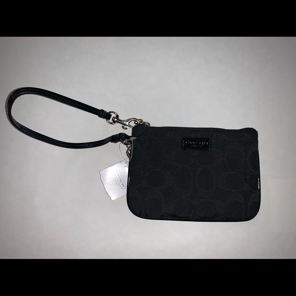 Coach small black wristlet